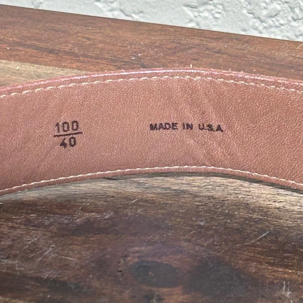 Allen Edmonds Brown Calfskin Leather Belt Mens Size 40 1.25